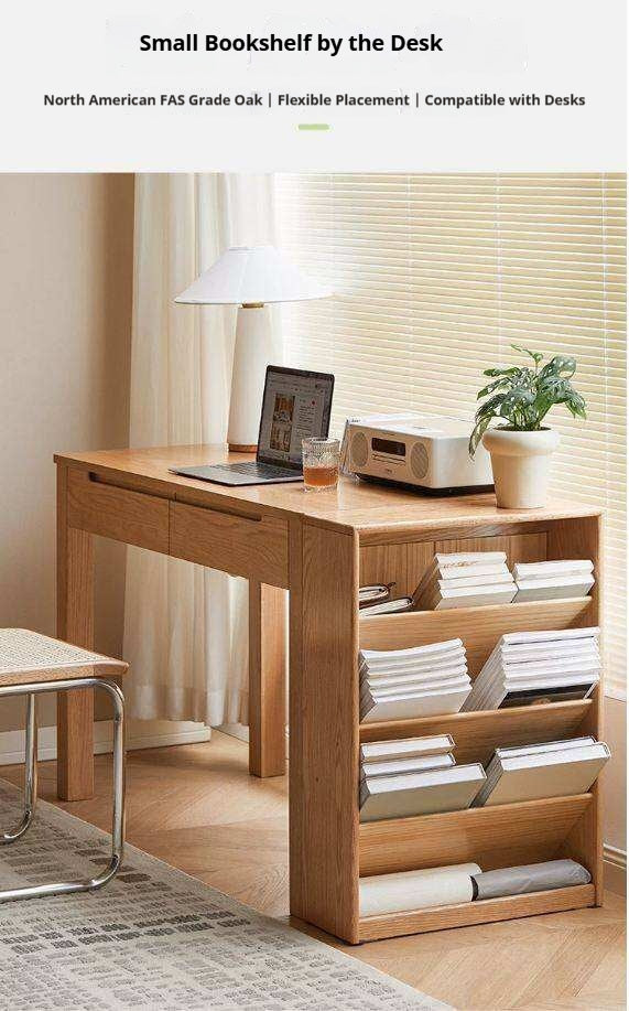 Oak Solid Wood Small Book Rack Against The Wall