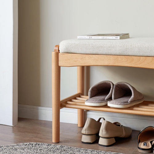 Beech Solid Wood Shoe Storage Bench