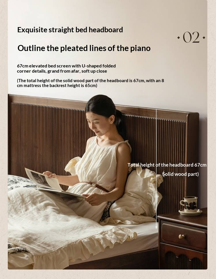 Black Walnut Solid Wood Italian Light Luxury Retro Storage Box Bed