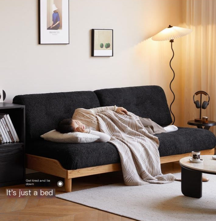 Oak Solid Wood  fabric detachable washable sofa