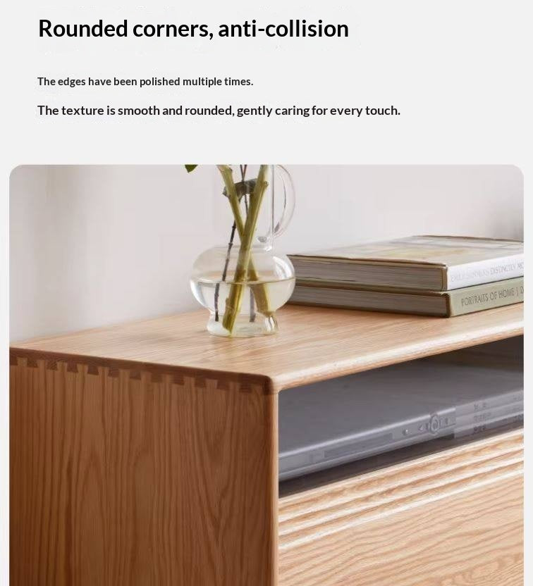 Black Walnut, Oak, Cherry Solid Wood TV Stand Floor Cabinet