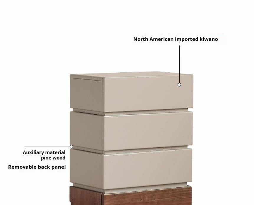 Black Walnut Solid Wood Italian Light Luxury Side Cabinet