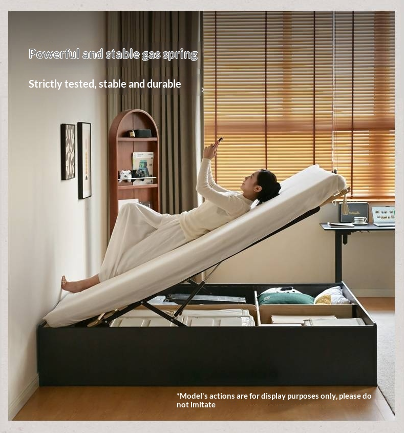 Rubberwood Solid Wood Platform Bed, Headboard-Free Box Bed, Modern Minimalist