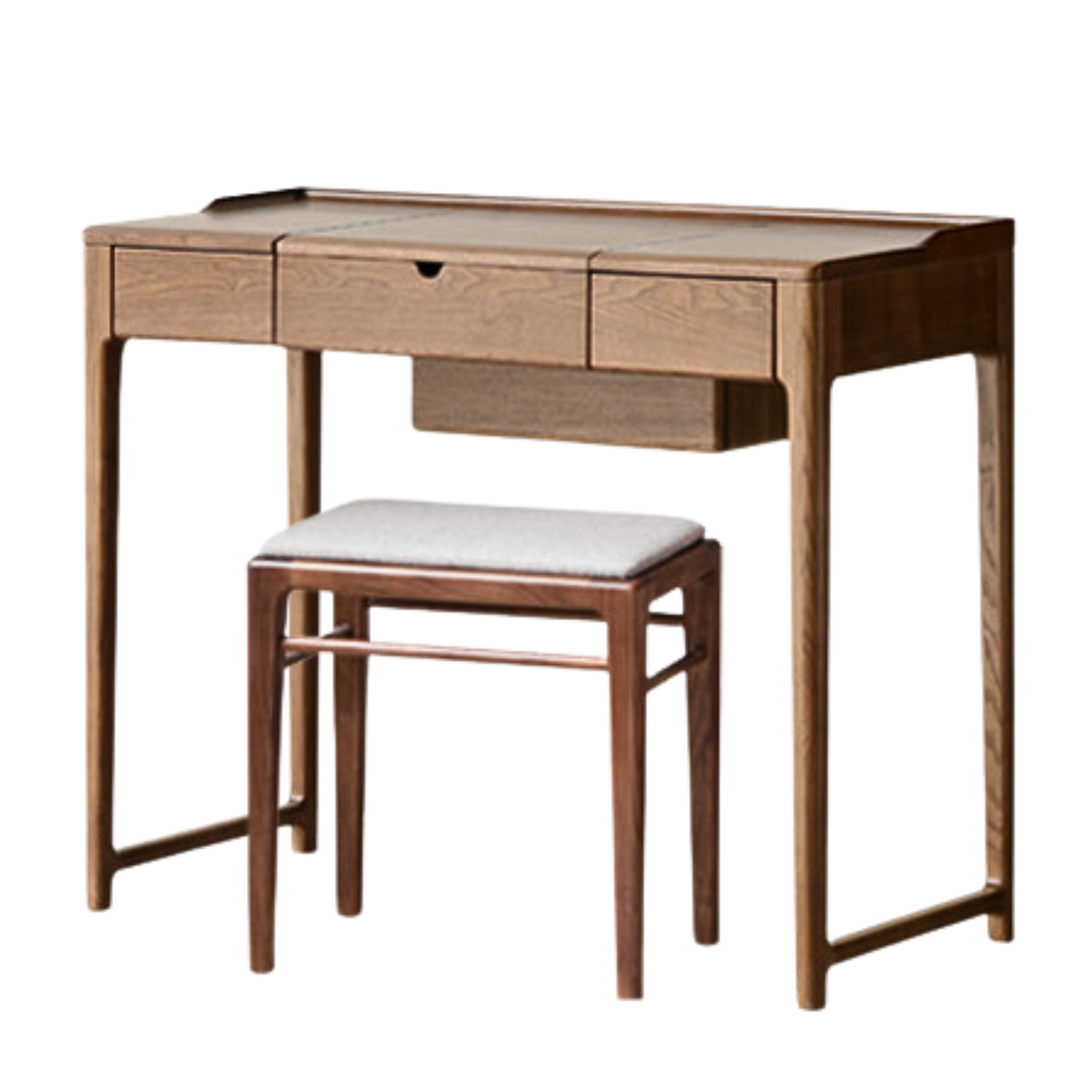 Ash solid wood small flip dressing table: