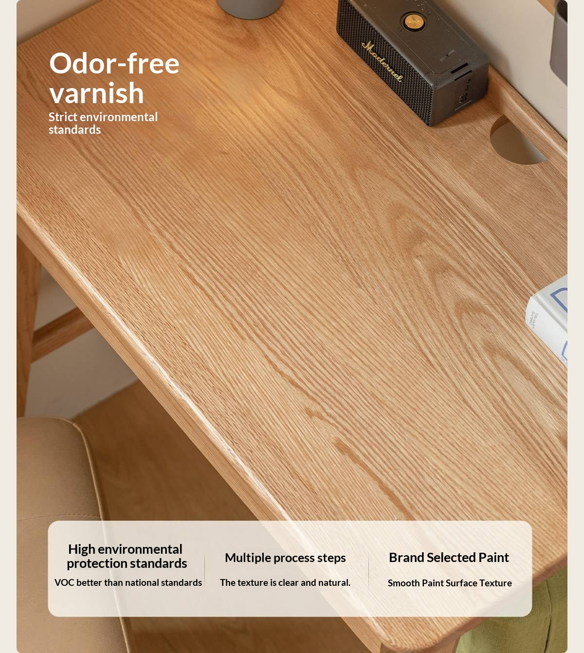 Oak Solid Wood small Office Desk with a drawer