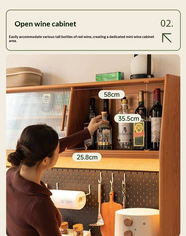 Cherry Solid Wood Sideboard High Cabinet Multi-Functional Buffet