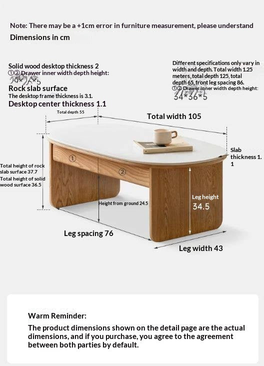 Oak, Beech Solid Wood Storage Coffee Table