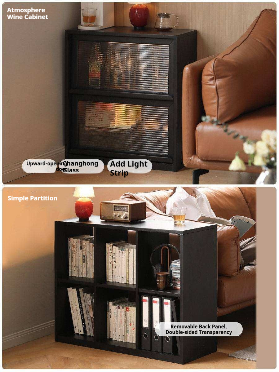 Oak, Solid Rubberwood Bookcase Modern Floor Combination Cabinet
