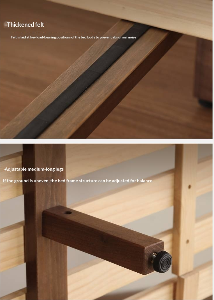 Black Walnut Solid Wood Genuine Leather Upholstered Bed