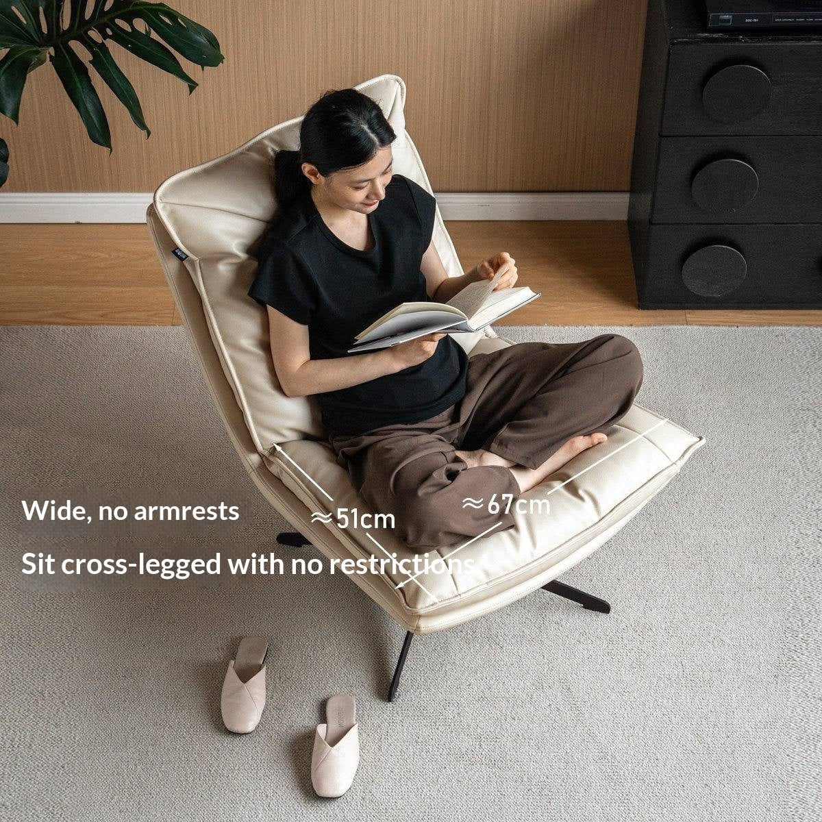 Organic Leather 360° Swivel Lounge Chair