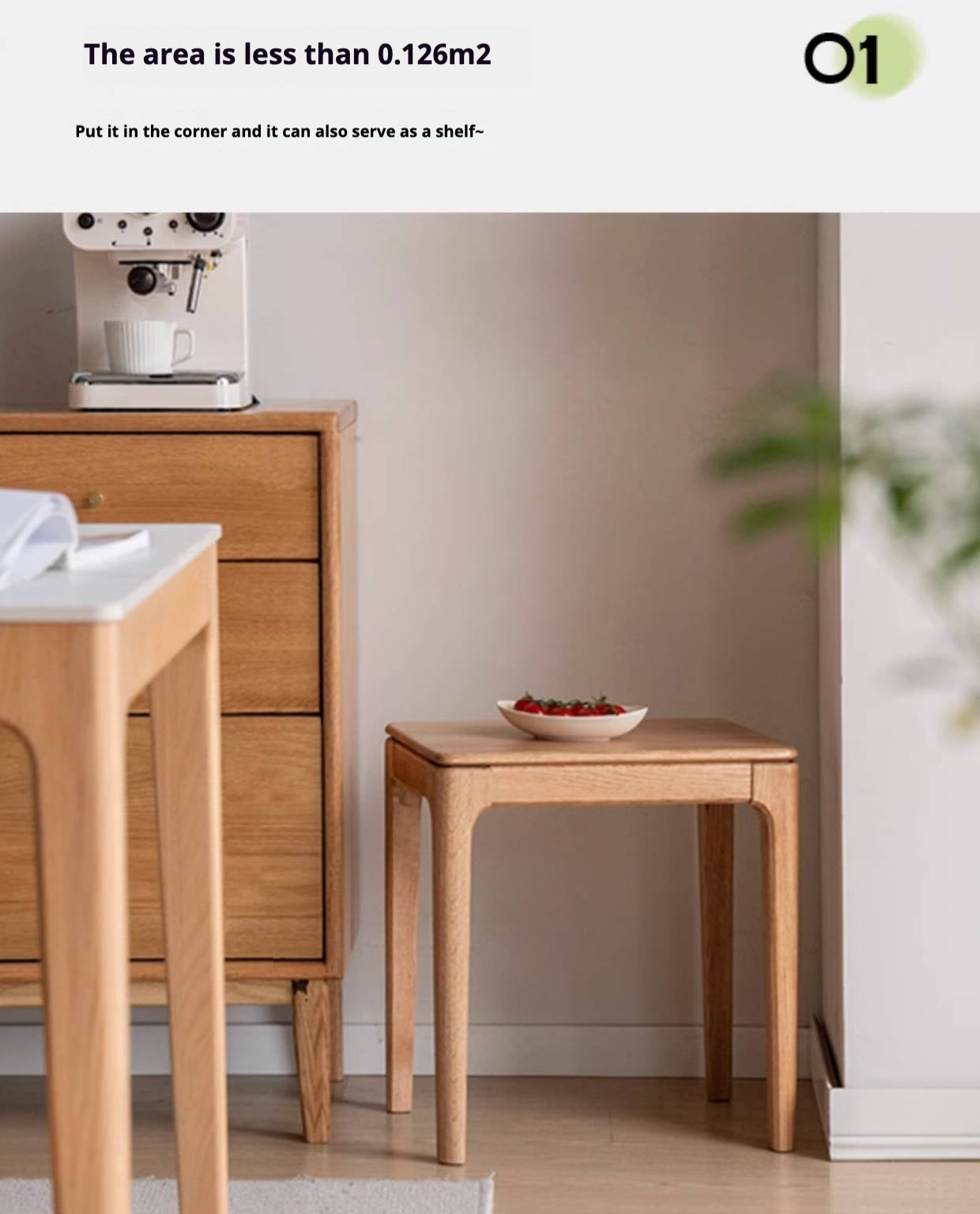 Oak, Ash Solid Wood Modern Style Stool