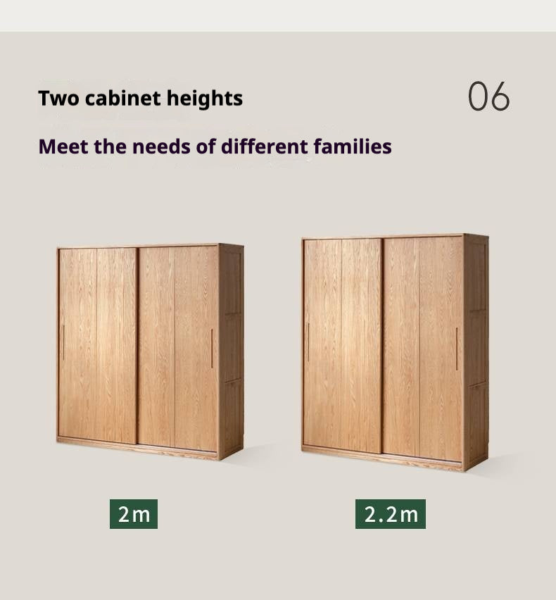 Oak, Ash Solid Wood Wardrobe Sliding Door.