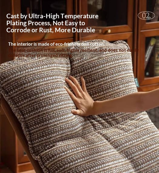 Egg Shell Lounge Chair with Rocking Base, Upholstered Cocoon Accent Chair Beech Legs