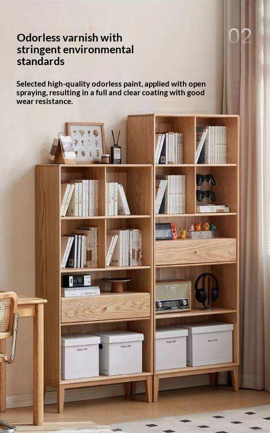 Oak Solid Wood Nordic Style Bookcase