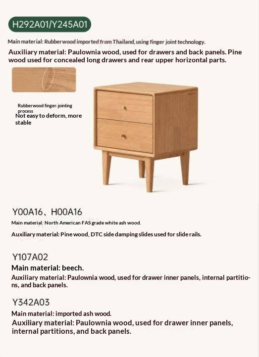 Beech, Oak, Solid RubberWood, Ash solid wood Nightstand