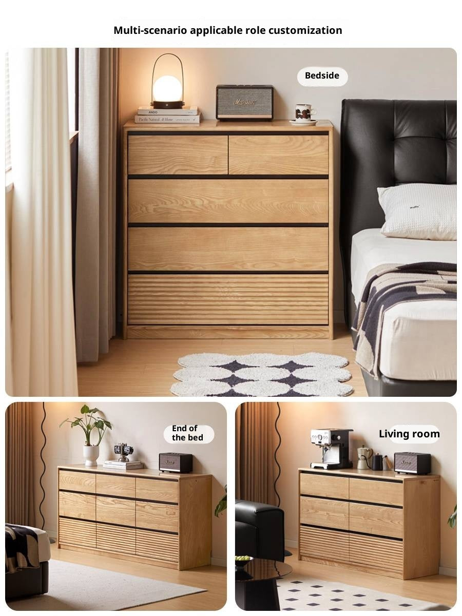 Ash Solid Wood Modern Minimalist Chest Of Drawers