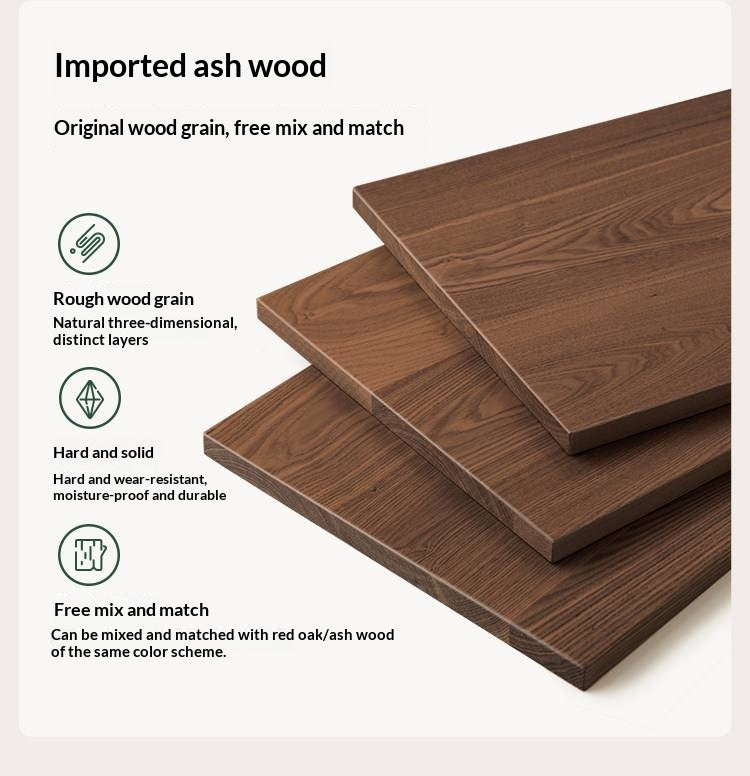Ash, Oak Solid Wood Sleeper Sofa with Solid Wood Armrests and Built-In Wheels