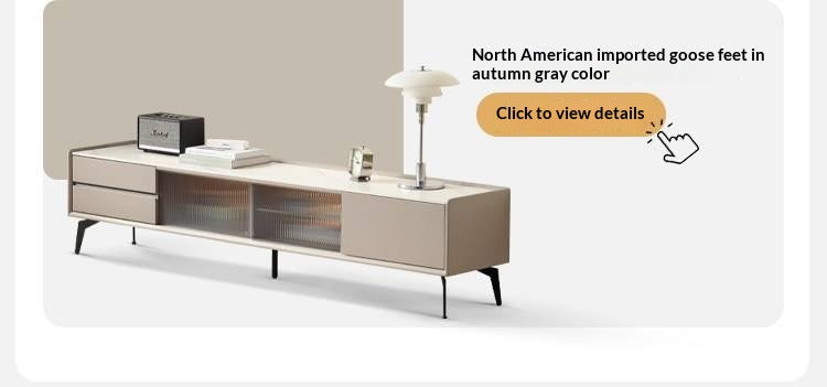 Tulipwood Solid Wood Light Luxury Rock Slab Double Drawer TV Cabinet