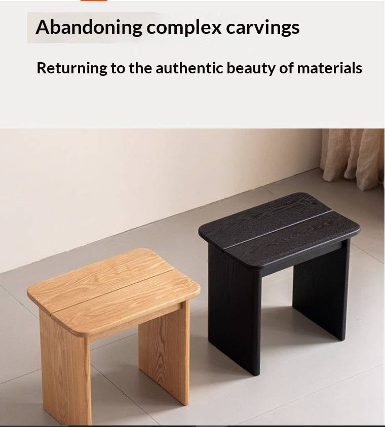 Ash Solid Wood Wabi-Sabi Style Square Chairs