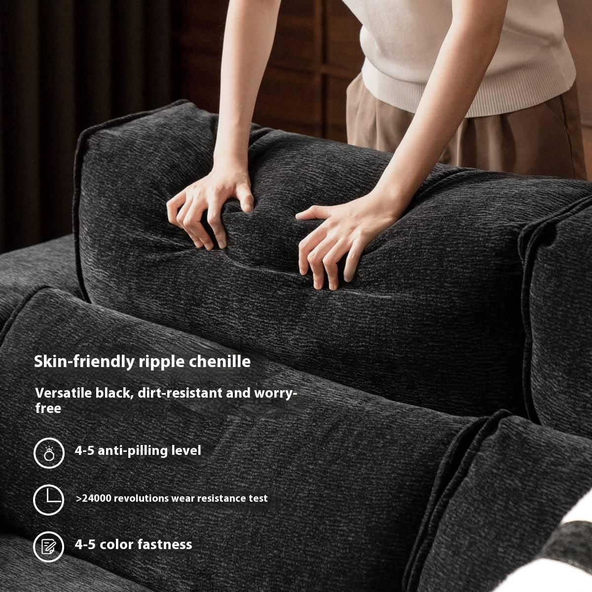 Fabric Modern Style chenille tofu block Sofa
