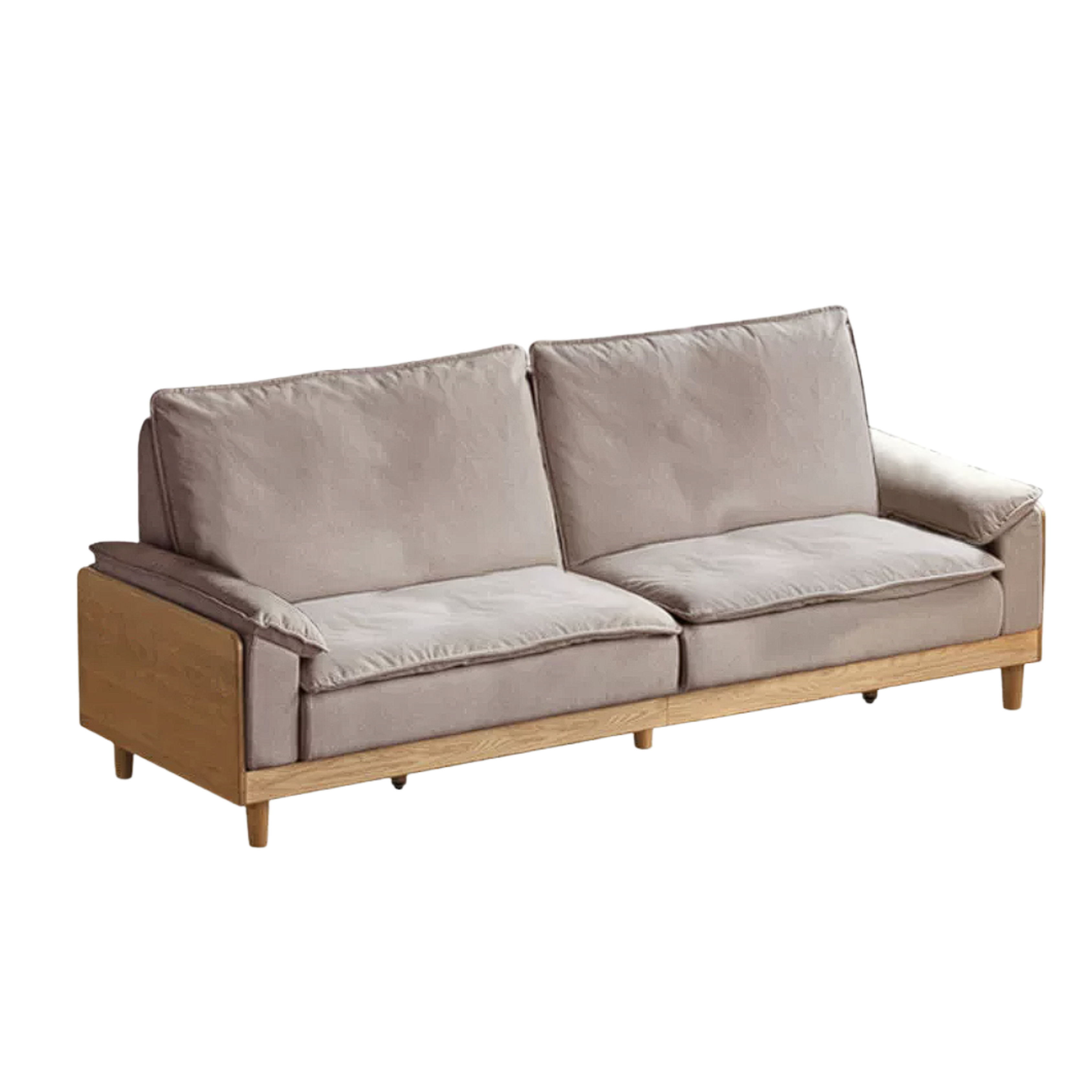 Red Oak, White Oak, Ash Solid Wood Linen Track Arm Sofa