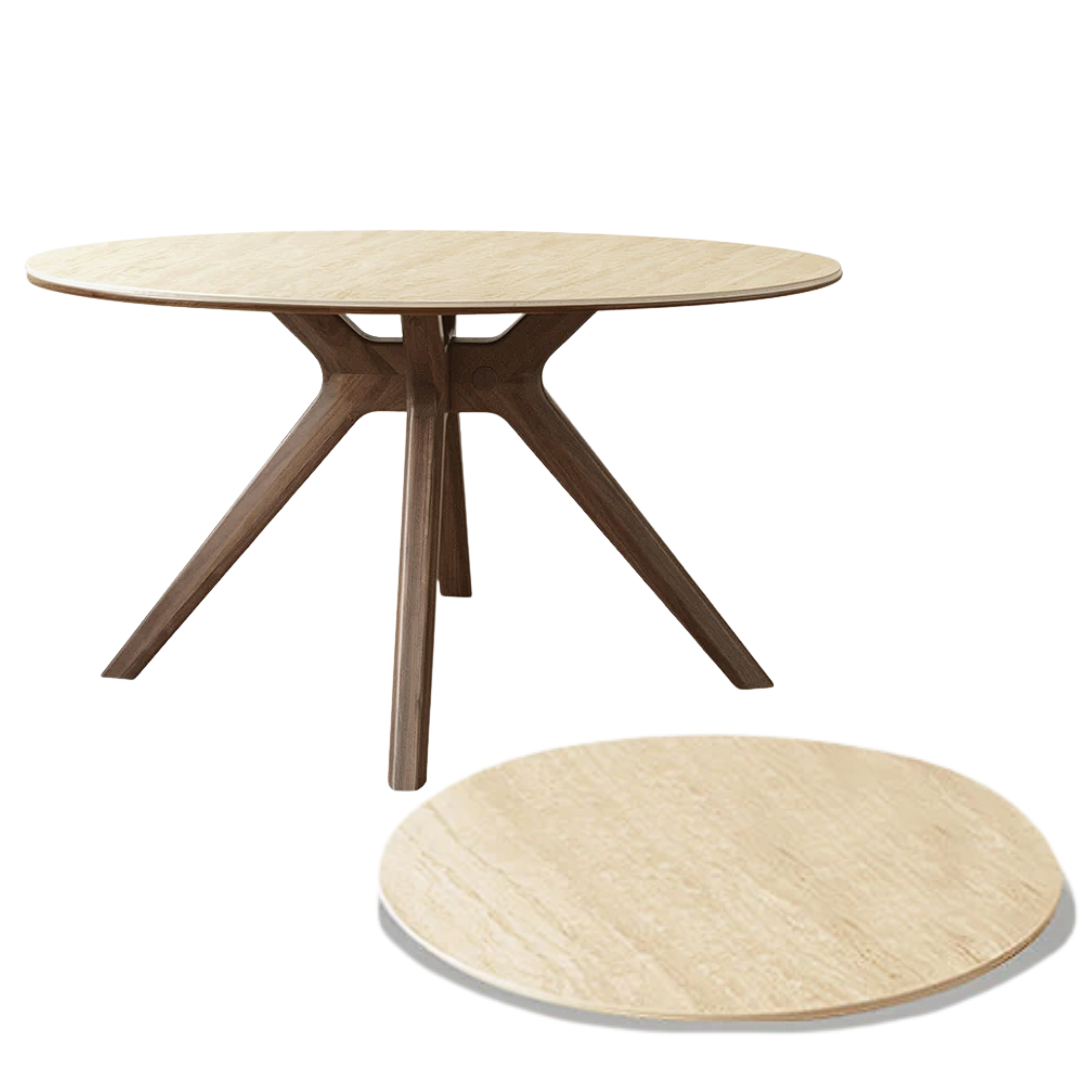 Black Walnut Solid Wood Round Dining Table