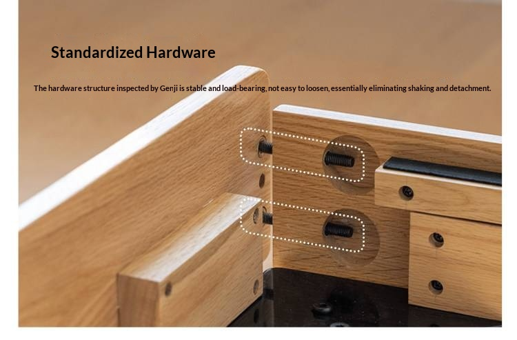 Oak Solid Wood Platform Bed, Headboard-Free Bed