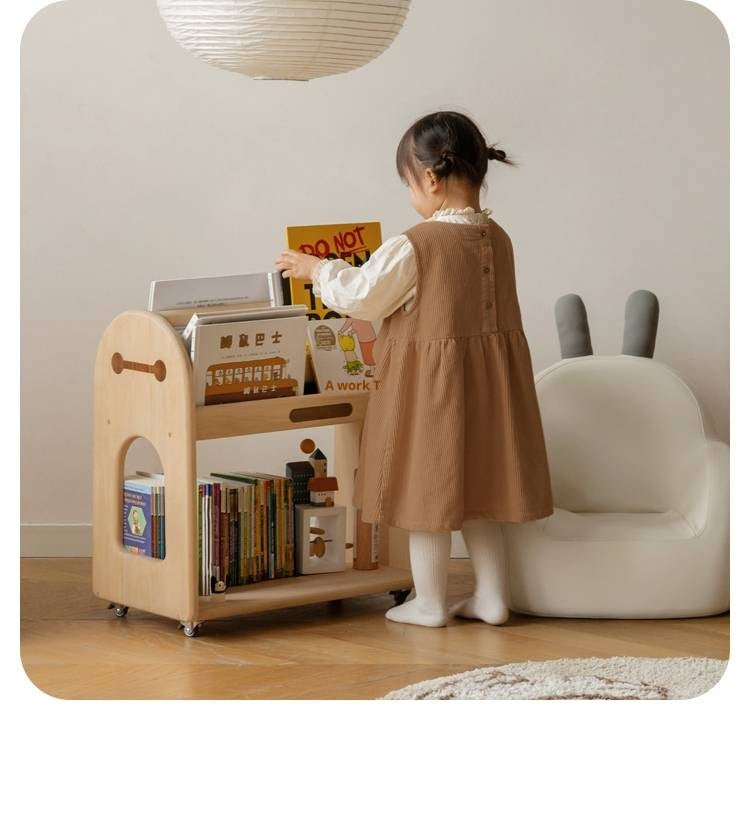 Poplar Solid Wood Movable Kids Cabinet