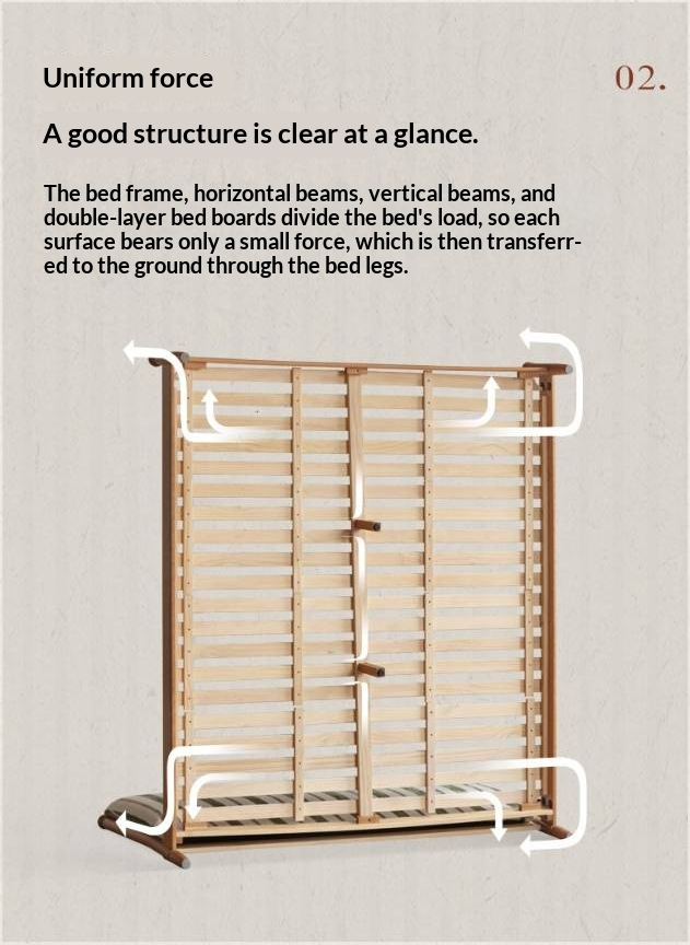 Cherry Solid Wood Fabric Upholstered Bed