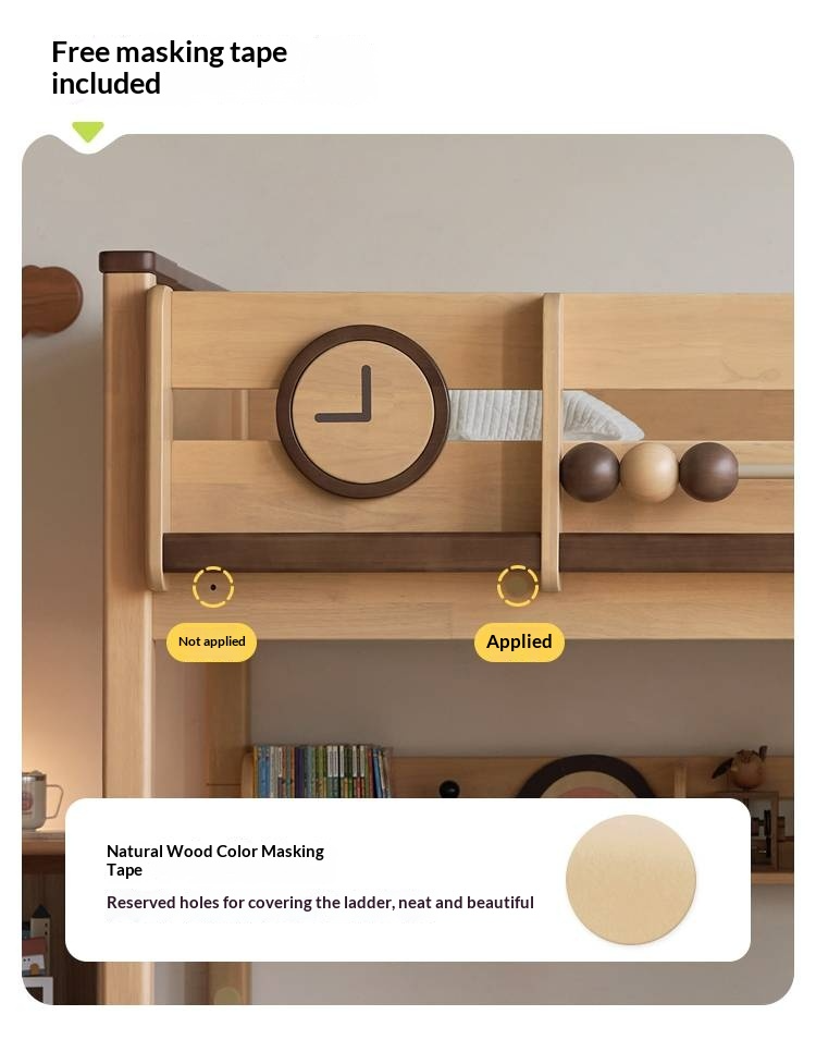 Rubberwood Solid Wood Children's Bunk Bed