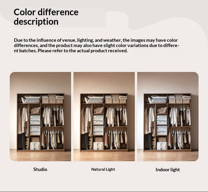 Oak Solid Wood Modern Style Wardrobe