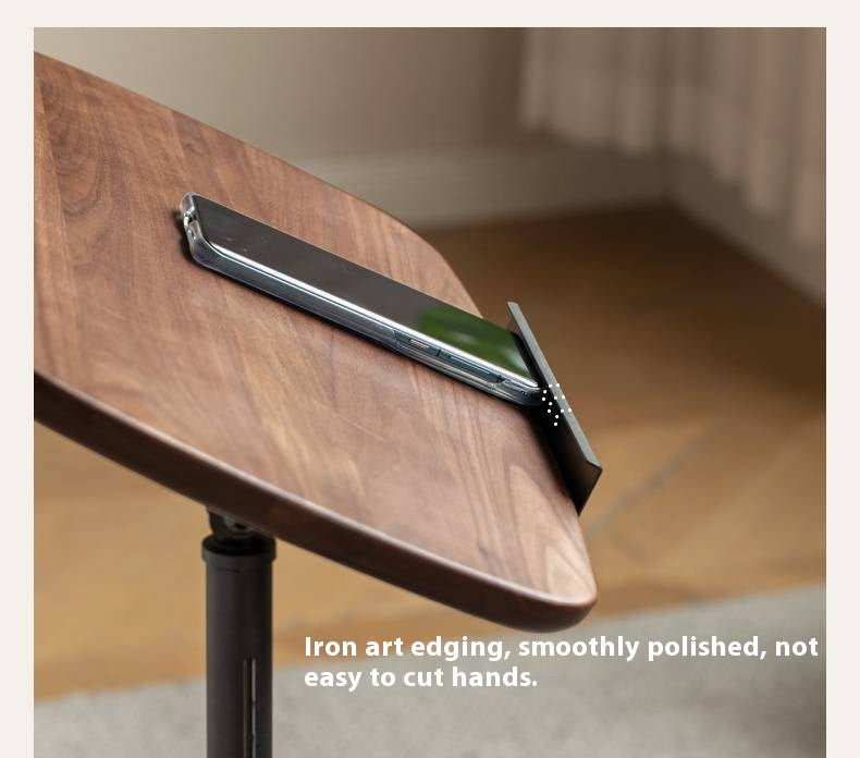 Black Walnut Solid Wood Liftable Rotating Side Table