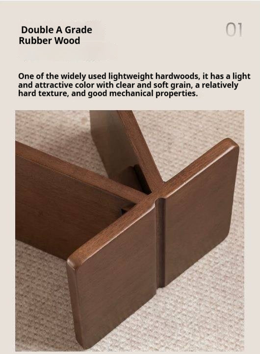 Solid Rubberwood Modern Minimalist Square Shoe Changing Stool