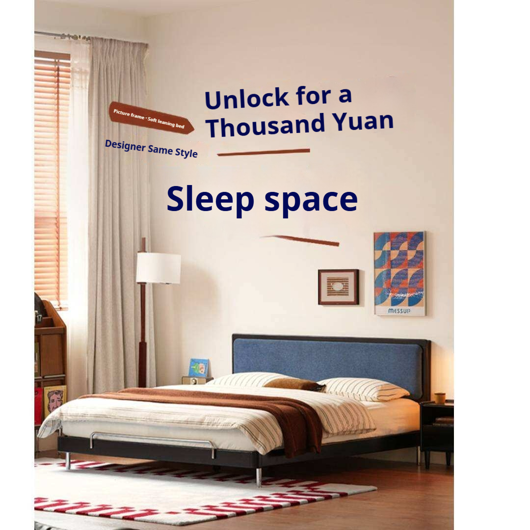 Rubberwood Solid Wood Ancient Style Double Bed