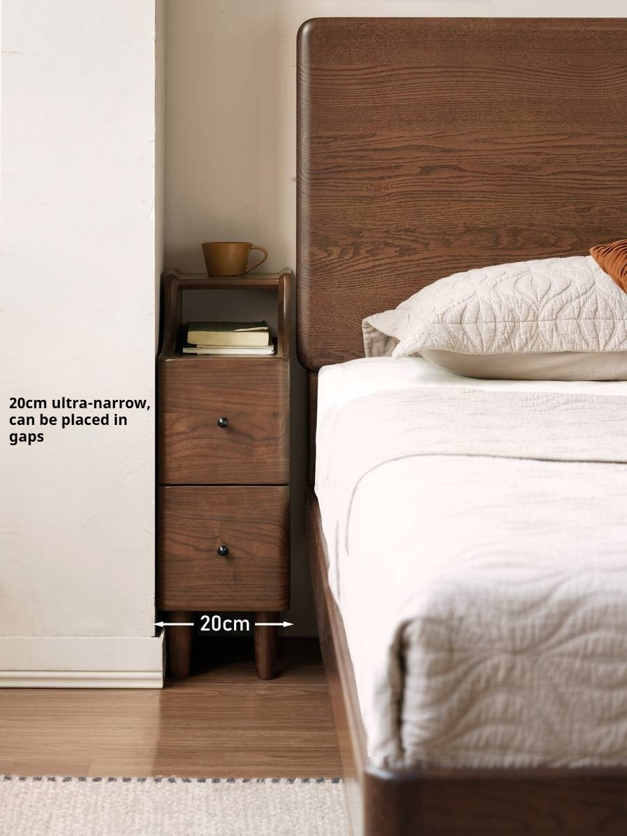 Black Walnut Solid Wood Retro Style Nightstand