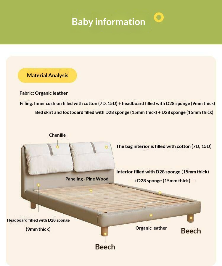 Kids Upholstered Montessori Platform Bed with Removable Washable Cover