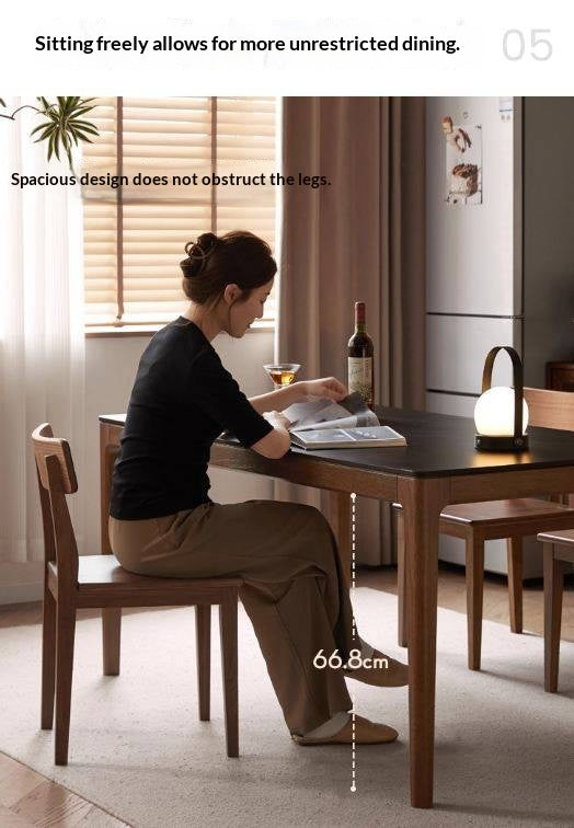 Oak Solid Wood Modern Minimalist Rock Plate Dining Table