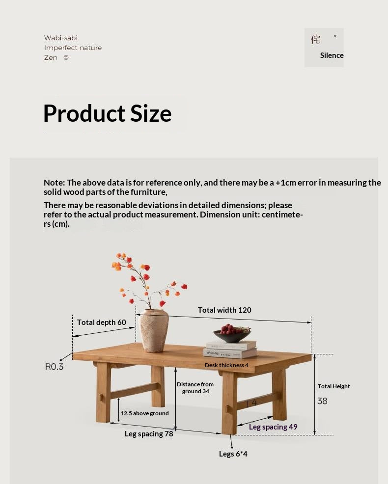 Elm Solid Wood Strange Silence Wind Style Coffee Table