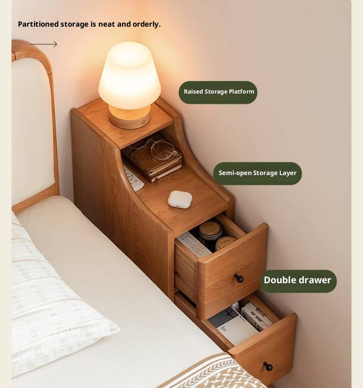 Cherry Solid Wood Modern Nightstand
