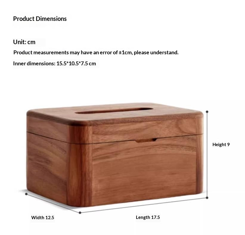 Black Walnut, Acacia Solid Wood Nordic Tissue Box