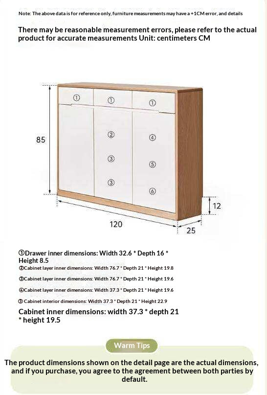 Oak Solid Wood Ultra-thin Sideboard