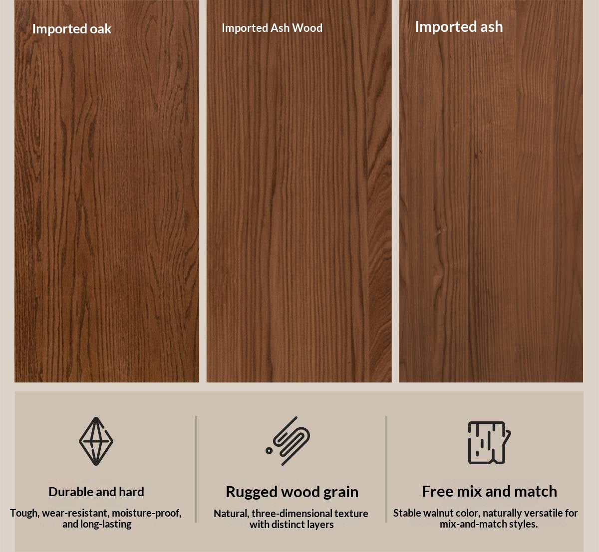Oak Solid Wood Wardrobe with Italian Light Luxury Style and Double Doors