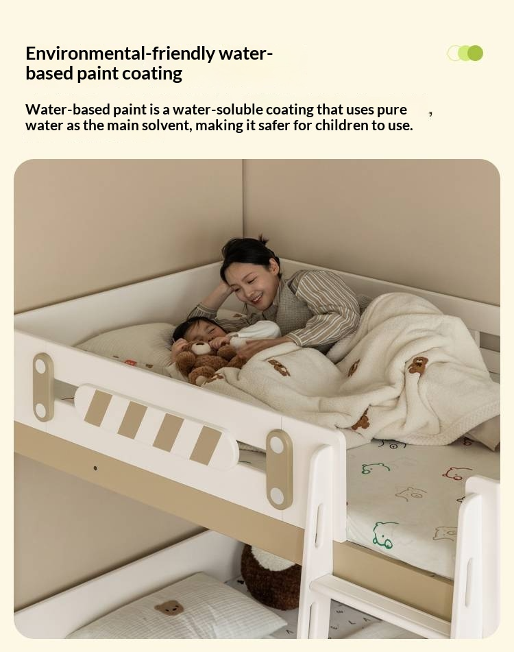 Rubberwood Solid Wood Children's Adult Bunk Bed