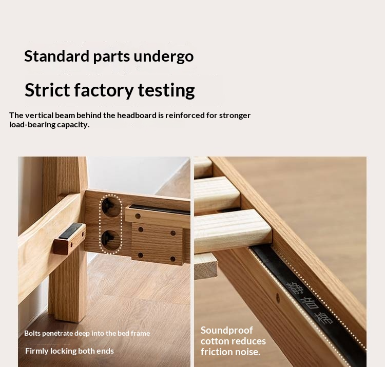 Oak Solid Wood Bed Modern Minimalist Large Bed