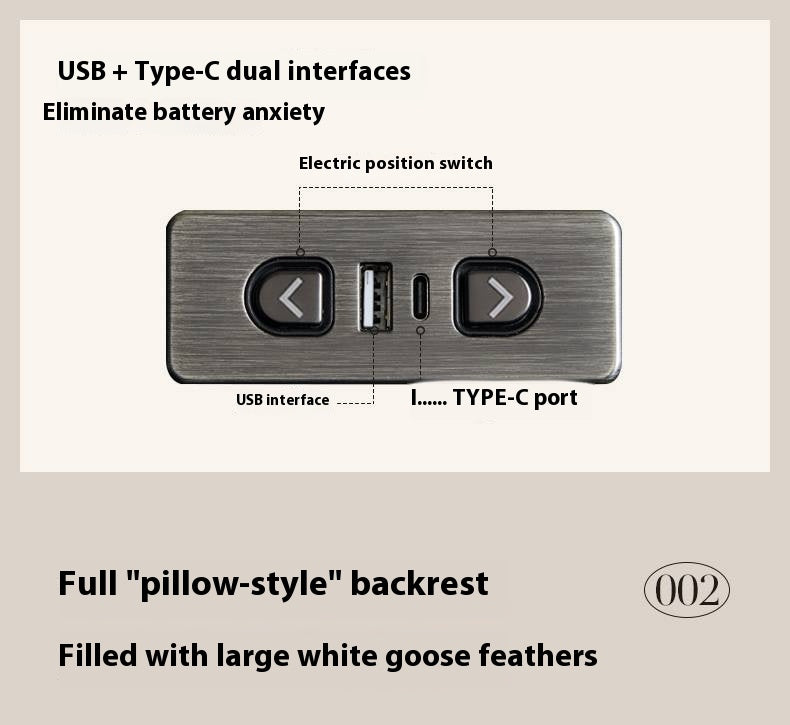 Genuine Leather Italian Style Zero-Wall Electric Recliner Sofa