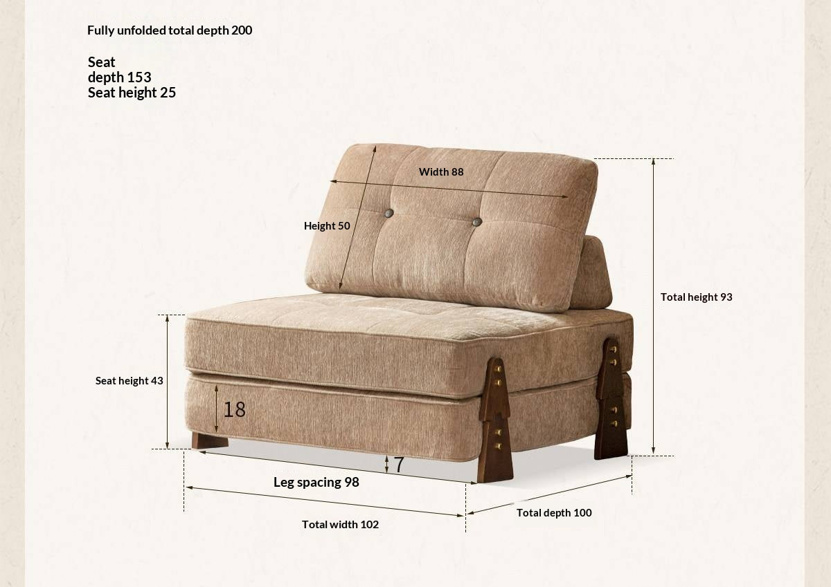 4-in-1 Convertible Ottoman Sofa Bed with Tufted Cushion