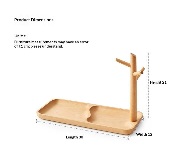 Beech, Black Walnut, Acacia Solid Wood Key Hanging Rack