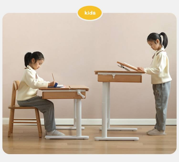 Beech Solid Wood Modern Hand Cranked Children s Writing Desk
