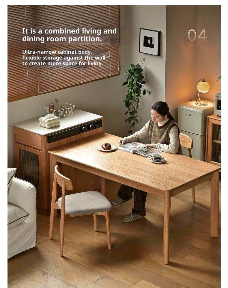 Oak, Beech Solid Wood Modern Rock Plate Island Table