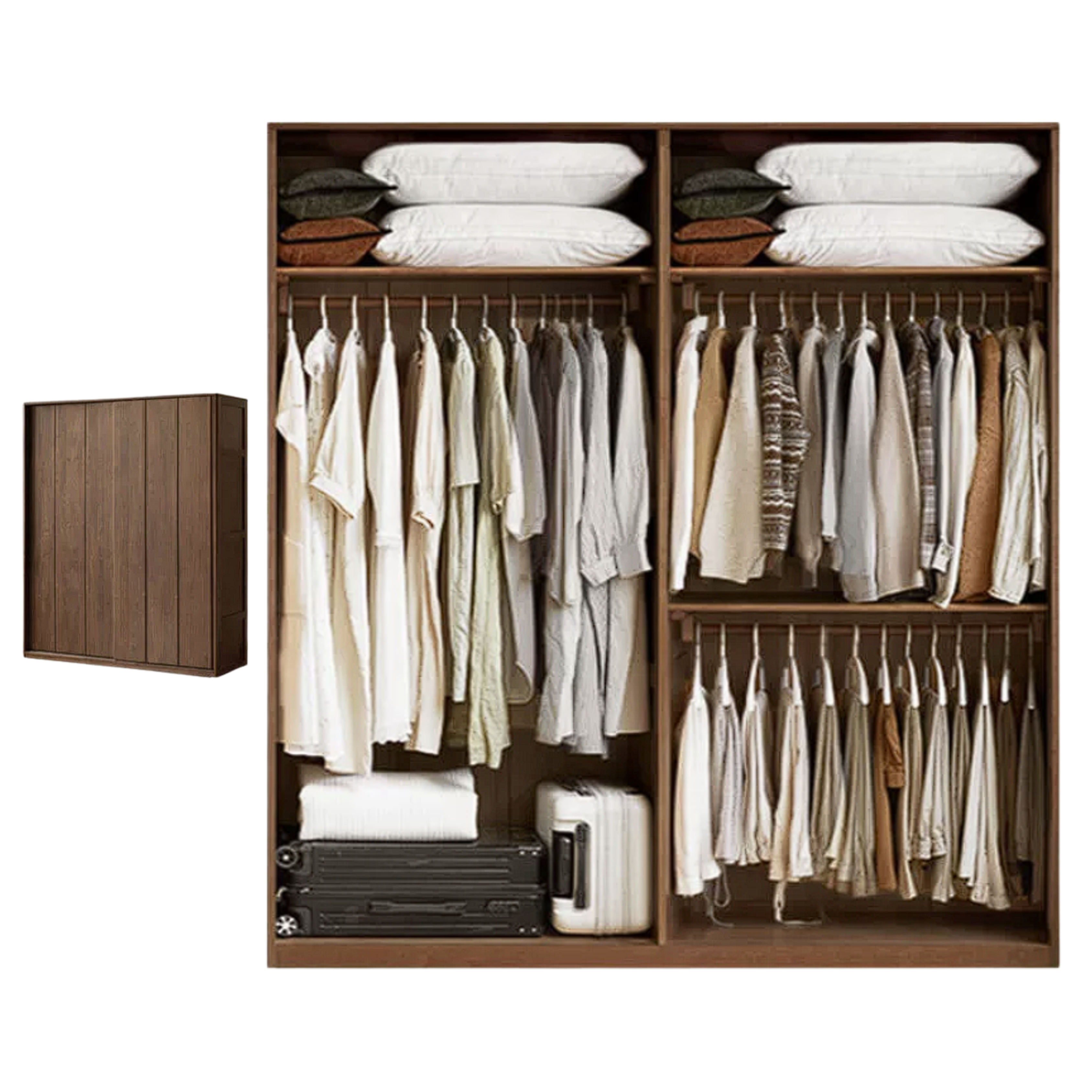 Black Walnut, Sandalwood Sliding Door Wardrobe.